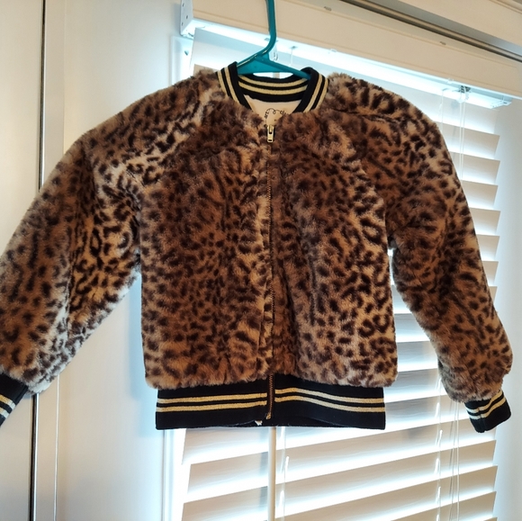 Kids art class faux fur bomber jacket - Picture 1 of 7